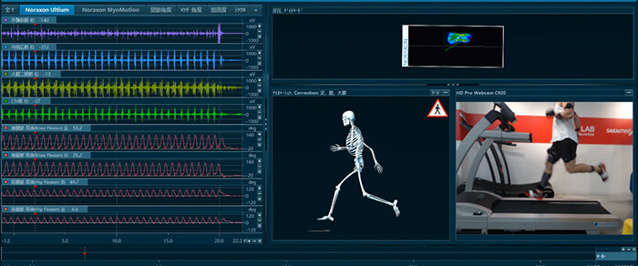 myoMOTION(IMU 14点)+筋電図+インソール型足圧センサー